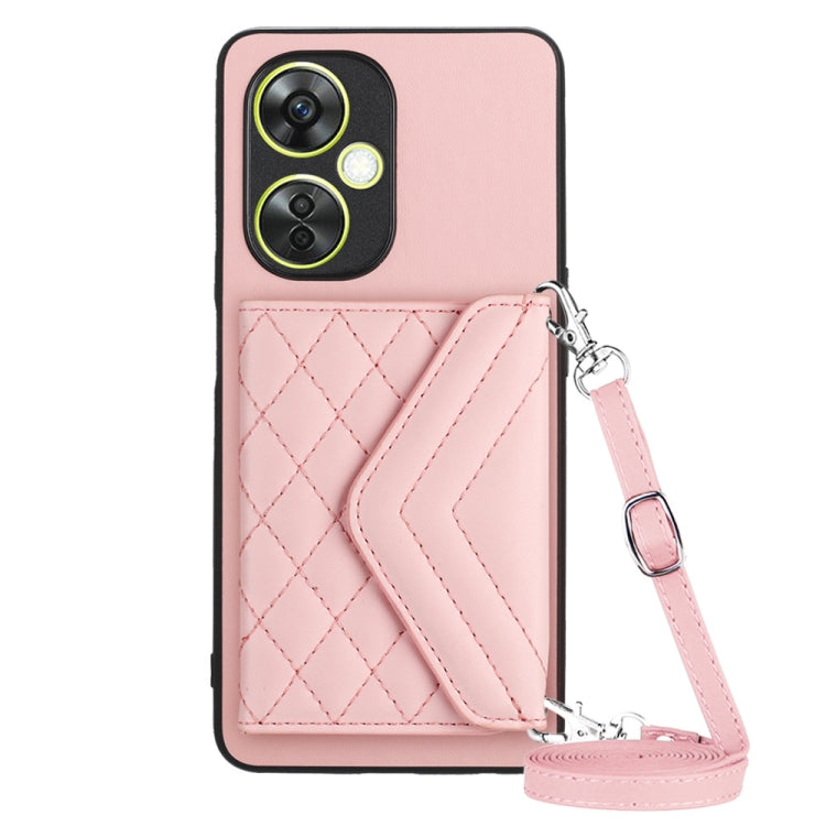 Rhombic Texture Card Bag RFID Phone Case with Long Lanyard, For OPPO A78 4G, For OPPO K11X / OnePlus Nord CE 3 Lite, For OPPO A58 / A58x, For OPPO A17