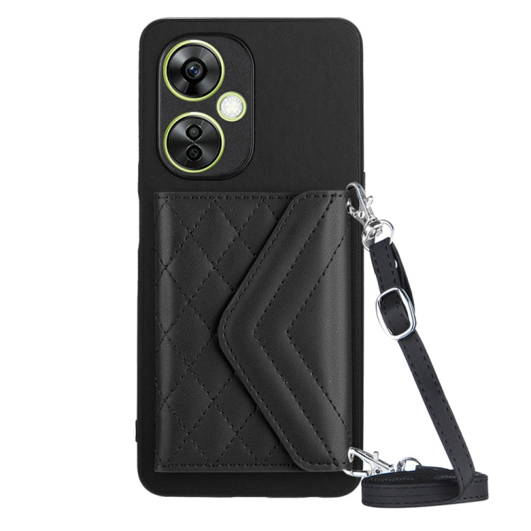 Rhombic Texture Card Bag RFID Phone Case with Long Lanyard, For OPPO A78 4G, For OPPO K11X / OnePlus Nord CE 3 Lite, For OPPO A58 / A58x, For OPPO A17