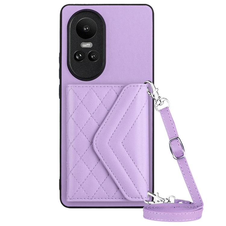 Rhombic Texture Card Bag RFID Phone Case with Long Lanyard, For OPPO A3 Pro 5G, For OPPO Reno11 F Thai Version, For OPPO F25 Pro 5G India, For OPPO Reno11 Global, For OPPO Reno11 Pro Global, For OPPO A38 4G / A18 4G, For OPPO A58 4G, For OPPO Reno10 5G