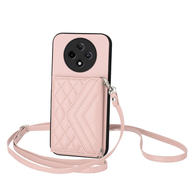 Rhombic Texture Card Bag RFID Phone Case with Long Lanyard, For OPPO A3 Pro 5G, For OPPO Reno11 F Thai Version, For OPPO F25 Pro 5G India, For OPPO Reno11 Global, For OPPO Reno11 Pro Global, For OPPO A38 4G / A18 4G, For OPPO A58 4G, For OPPO Reno10 5G