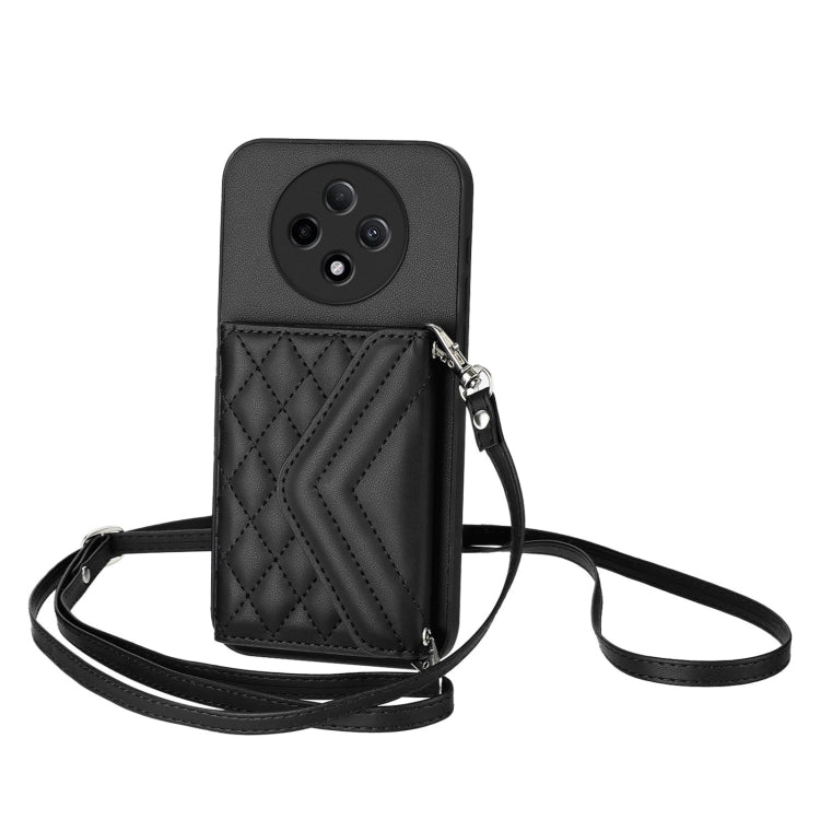 Rhombic Texture Card Bag RFID Phone Case with Long Lanyard, For OPPO A3 Pro 5G, For OPPO Reno11 F Thai Version, For OPPO F25 Pro 5G India, For OPPO Reno11 Global, For OPPO Reno11 Pro Global, For OPPO A38 4G / A18 4G, For OPPO A58 4G, For OPPO Reno10 5G