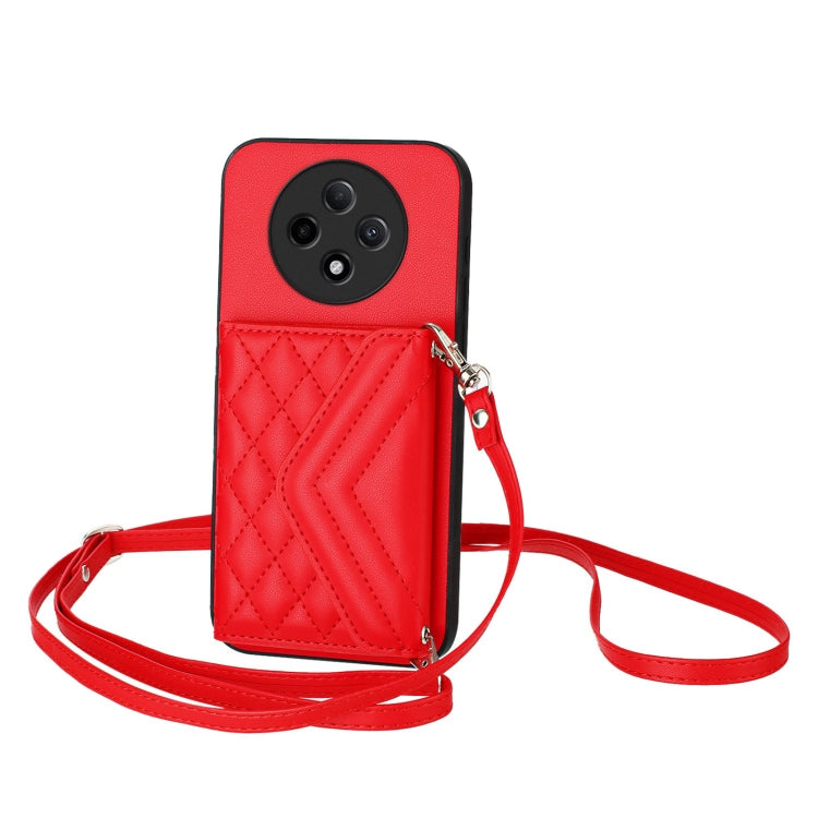 Rhombic Texture Card Bag RFID Phone Case with Long Lanyard, For OPPO A3 Pro 5G, For OPPO Reno11 F Thai Version, For OPPO F25 Pro 5G India, For OPPO Reno11 Global, For OPPO Reno11 Pro Global, For OPPO A38 4G / A18 4G, For OPPO A58 4G, For OPPO Reno10 5G