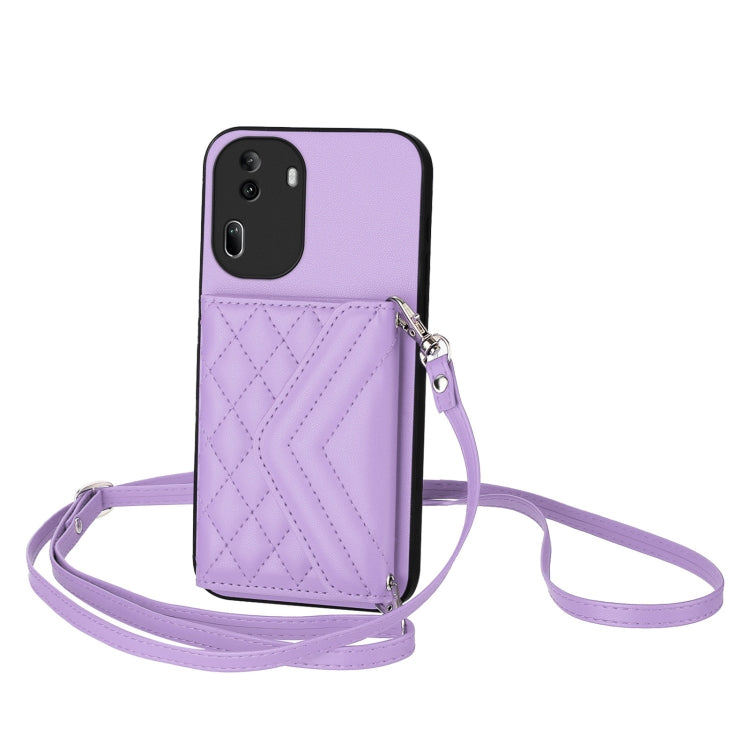 Rhombic Texture Card Bag RFID Phone Case with Long Lanyard, For OPPO A3 Pro 5G, For OPPO Reno11 F Thai Version, For OPPO F25 Pro 5G India, For OPPO Reno11 Global, For OPPO Reno11 Pro Global, For OPPO A38 4G / A18 4G, For OPPO A58 4G, For OPPO Reno10 5G