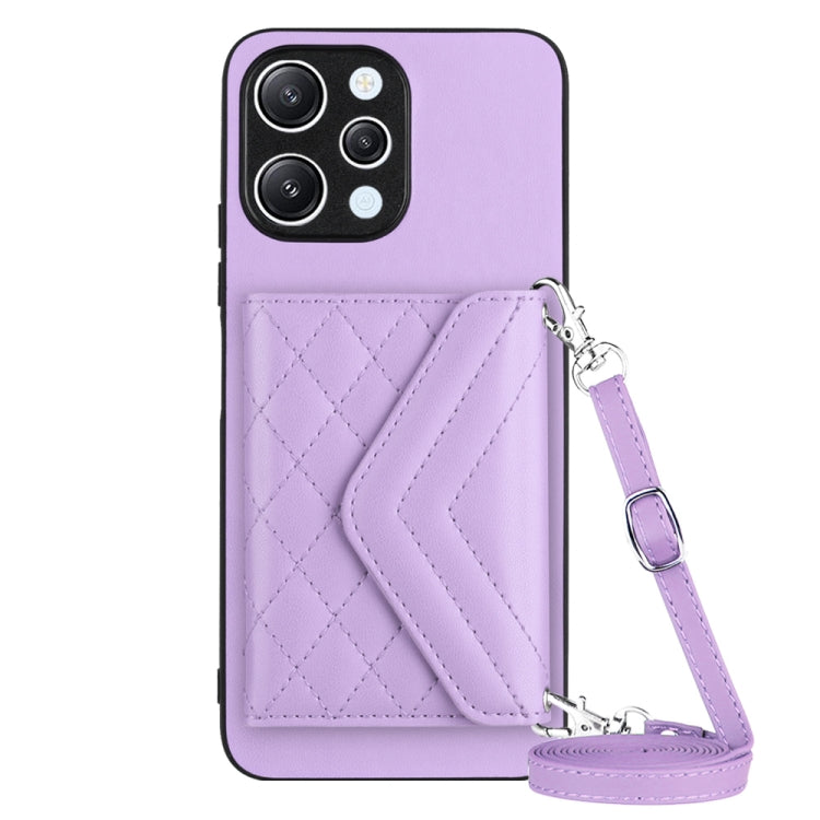 Rhombic Texture Card Bag RFID Phone Case with Long Lanyard, For Redmi Note 13R Pro / 13 4G, For Redmi Turbo 3, For Redmi Note 13 4G Global, For Redmi 13C 4G Global, For Xiaomi Redmi 12 4G, For Xiaomi Redmi Note 12S 4G, For Xiaomi Redmi Note 12 Turbo   ...