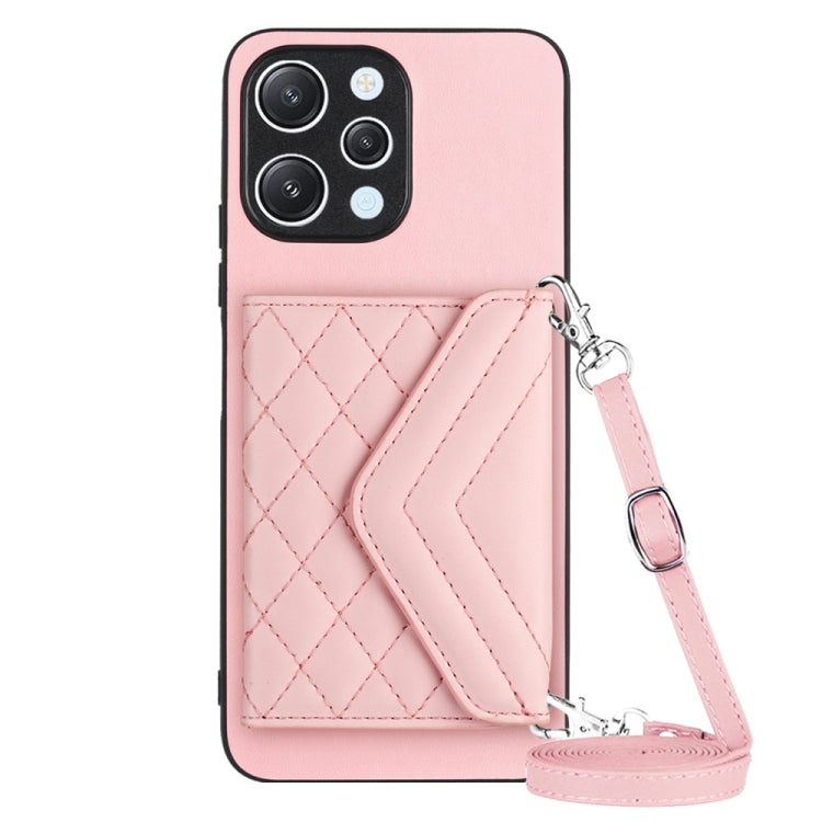 Rhombic Texture Card Bag RFID Phone Case with Long Lanyard, For Redmi Note 13R Pro / 13 4G, For Redmi Turbo 3, For Redmi Note 13 4G Global, For Redmi 13C 4G Global, For Xiaomi Redmi 12 4G, For Xiaomi Redmi Note 12S 4G, For Xiaomi Redmi Note 12 Turbo   ...