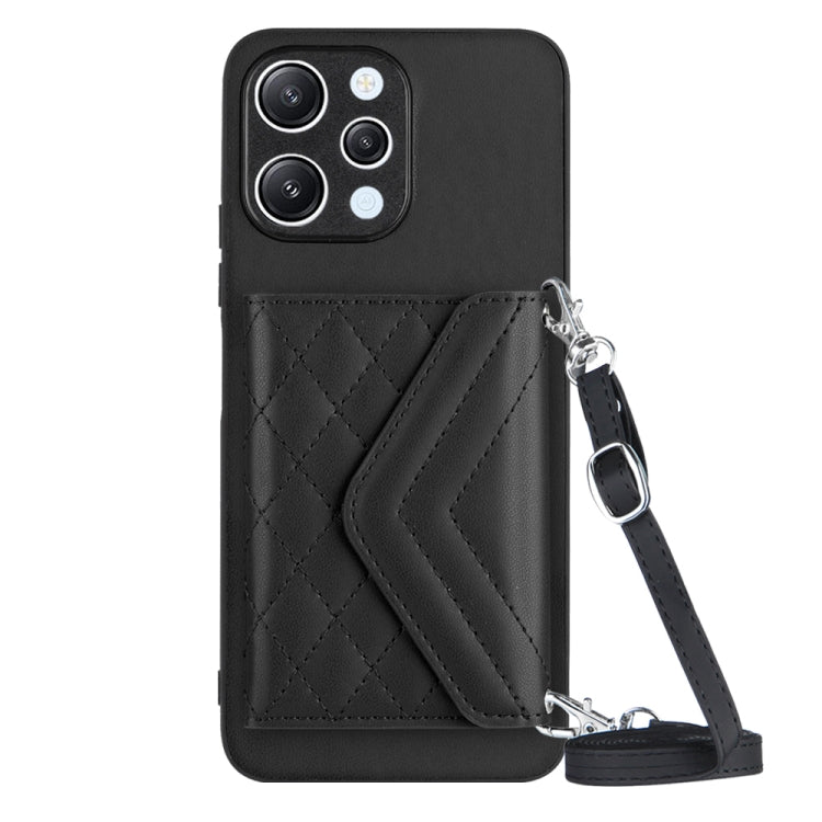 Rhombic Texture Card Bag RFID Phone Case with Long Lanyard, For Redmi Note 13R Pro / 13 4G, For Redmi Turbo 3, For Redmi Note 13 4G Global, For Redmi 13C 4G Global, For Xiaomi Redmi 12 4G, For Xiaomi Redmi Note 12S 4G, For Xiaomi Redmi Note 12 Turbo   ...