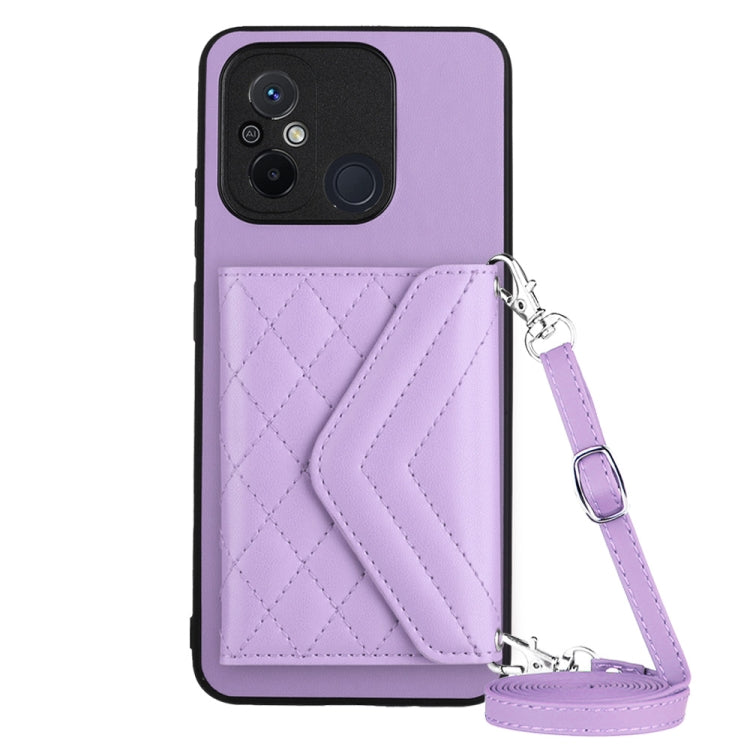 Rhombic Texture Card Bag RFID Phone Case with Long Lanyard, For Xiaomi Redmi Note 12 Pro 5G, For Xiaomi Redmi Note 12 5G, For Xiaomi Redmi 12C / 11A, For Xiaomi Redmi K60 / K60 Pro, For Xiaomi Redmi Note 12 Pro Speed, For Xiaomi Redmi 10C