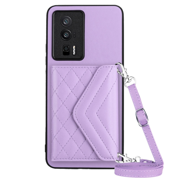 Rhombic Texture Card Bag RFID Phone Case with Long Lanyard, For Xiaomi Redmi Note 12 Pro 5G, For Xiaomi Redmi Note 12 5G, For Xiaomi Redmi 12C / 11A, For Xiaomi Redmi K60 / K60 Pro, For Xiaomi Redmi Note 12 Pro Speed, For Xiaomi Redmi 10C