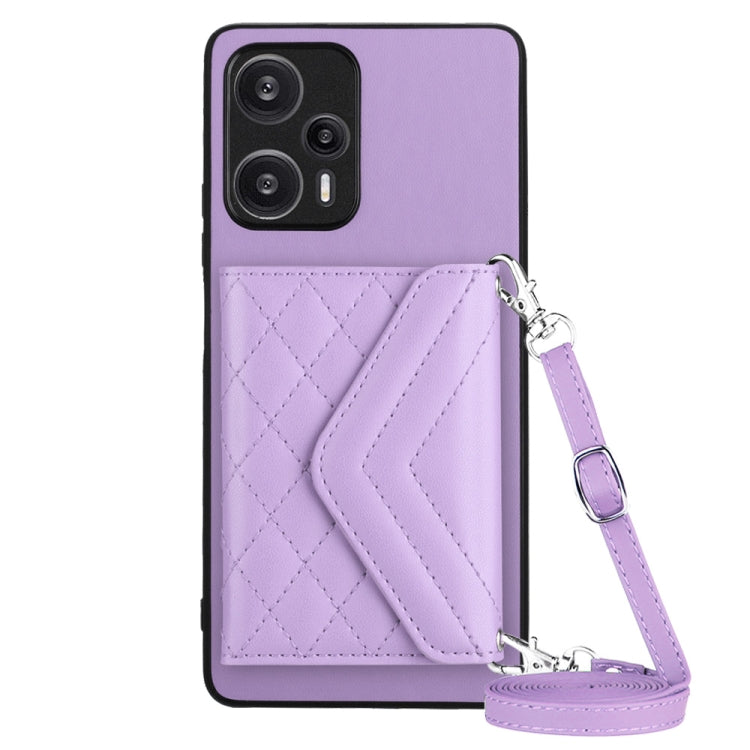 Rhombic Texture Card Bag RFID Phone Case with Long Lanyard, For Redmi Note 13R Pro / 13 4G, For Redmi Turbo 3, For Redmi Note 13 4G Global, For Redmi 13C 4G Global, For Xiaomi Redmi 12 4G, For Xiaomi Redmi Note 12S 4G, For Xiaomi Redmi Note 12 Turbo   ...