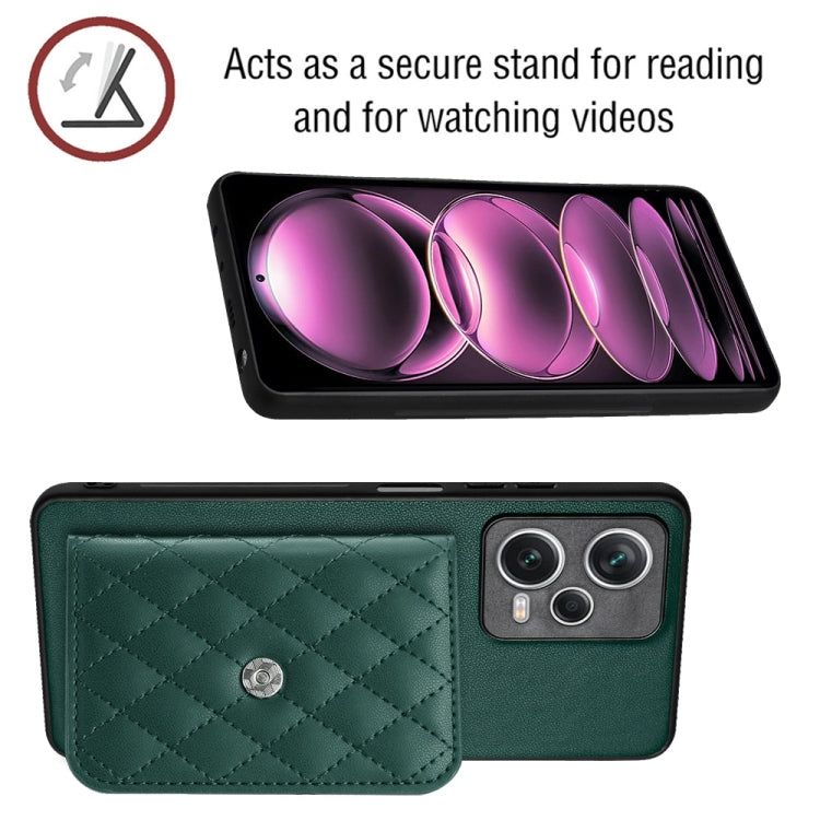 Rhombic Texture Card Bag RFID Phone Case with Long Lanyard, For Xiaomi Redmi Note 12 Pro 5G, For Xiaomi Redmi Note 12 5G, For Xiaomi Redmi 12C / 11A, For Xiaomi Redmi K60 / K60 Pro, For Xiaomi Redmi Note 12 Pro Speed, For Xiaomi Redmi 10C