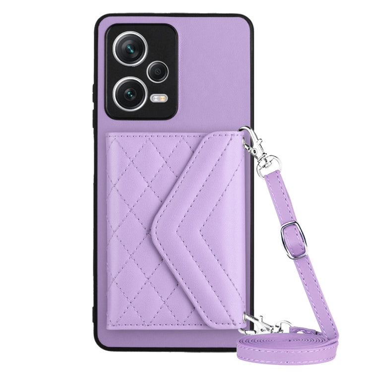 Rhombic Texture Card Bag RFID Phone Case with Long Lanyard, For Xiaomi Redmi Note 12 Pro 5G, For Xiaomi Redmi Note 12 5G, For Xiaomi Redmi 12C / 11A, For Xiaomi Redmi K60 / K60 Pro, For Xiaomi Redmi Note 12 Pro Speed, For Xiaomi Redmi 10C