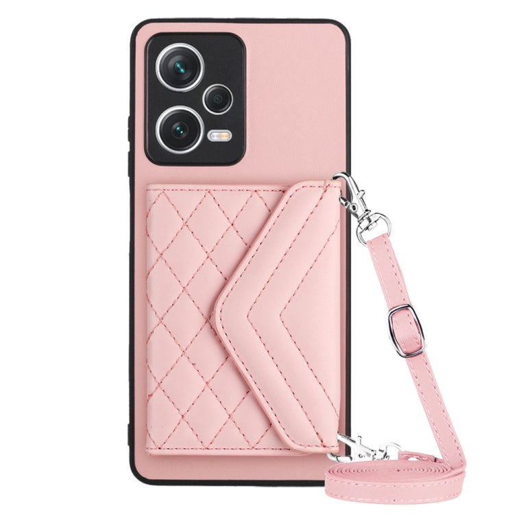 Rhombic Texture Card Bag RFID Phone Case with Long Lanyard, For Redmi Note 13R Pro / 13 4G, For Redmi Turbo 3, For Redmi Note 13 4G Global, For Redmi 13C 4G Global, For Xiaomi Redmi 12 4G, For Xiaomi Redmi Note 12S 4G, For Xiaomi Redmi Note 12 Turbo   ...