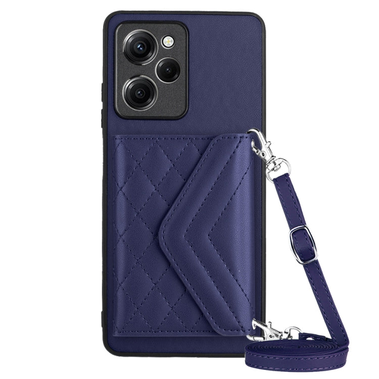 Rhombic Texture Card Bag RFID Phone Case with Long Lanyard, For Xiaomi Redmi Note 12 Pro 5G, For Xiaomi Redmi Note 12 5G, For Xiaomi Redmi 12C / 11A, For Xiaomi Redmi K60 / K60 Pro, For Xiaomi Redmi Note 12 Pro Speed, For Xiaomi Redmi 10C