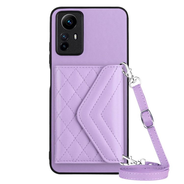 Rhombic Texture Card Bag RFID Phone Case with Long Lanyard, For Redmi Note 13R Pro / 13 4G, For Redmi Turbo 3, For Redmi Note 13 4G Global, For Redmi 13C 4G Global, For Xiaomi Redmi 12 4G, For Xiaomi Redmi Note 12S 4G, For Xiaomi Redmi Note 12 Turbo   ...