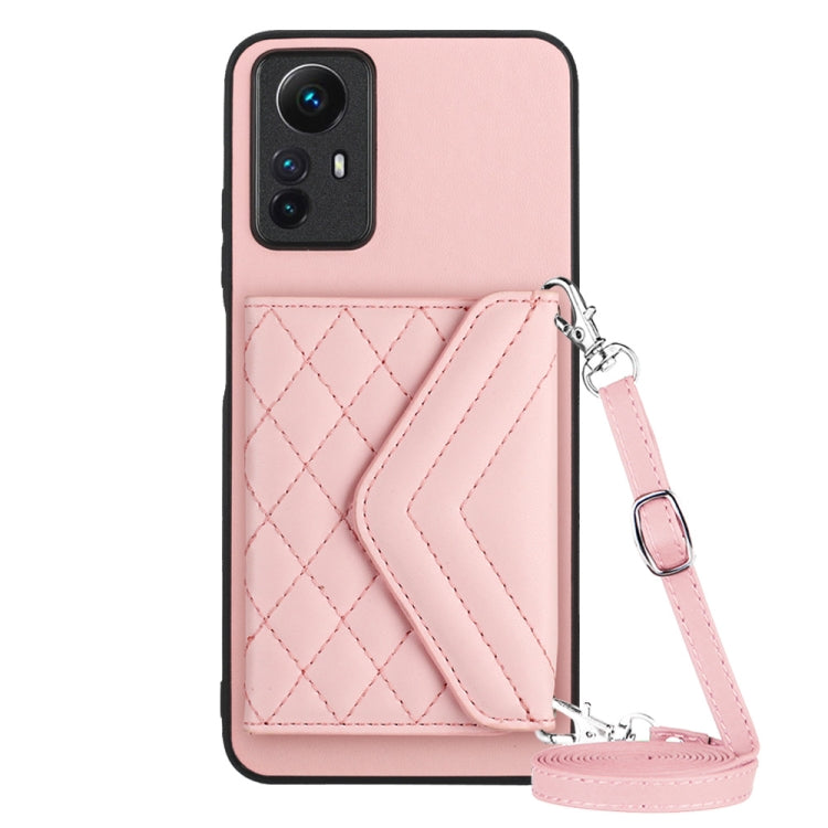 Rhombic Texture Card Bag RFID Phone Case with Long Lanyard, For Redmi Note 13R Pro / 13 4G, For Redmi Turbo 3, For Redmi Note 13 4G Global, For Redmi 13C 4G Global, For Xiaomi Redmi 12 4G, For Xiaomi Redmi Note 12S 4G, For Xiaomi Redmi Note 12 Turbo   ...