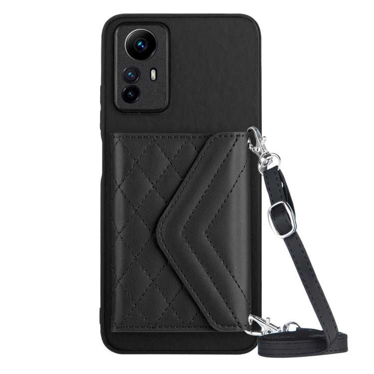 Rhombic Texture Card Bag RFID Phone Case with Long Lanyard, For Redmi Note 13R Pro / 13 4G, For Redmi Turbo 3, For Redmi Note 13 4G Global, For Redmi 13C 4G Global, For Xiaomi Redmi 12 4G, For Xiaomi Redmi Note 12S 4G, For Xiaomi Redmi Note 12 Turbo   ...