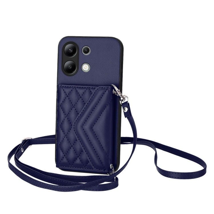 Rhombic Texture Card Bag RFID Phone Case with Long Lanyard, For Redmi Note 13R Pro / 13 4G, For Redmi Turbo 3, For Redmi Note 13 4G Global, For Redmi 13C 4G Global, For Xiaomi Redmi 12 4G, For Xiaomi Redmi Note 12S 4G, For Xiaomi Redmi Note 12 Turbo   ...