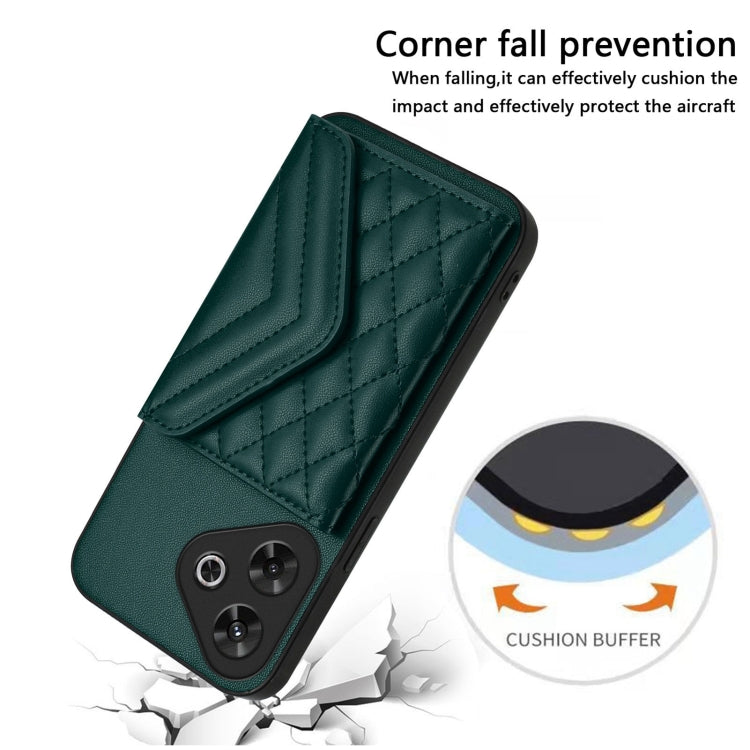 Rhombic Texture Card Bag RFID Phone Case with Long Lanyard, For Redmi Note 13R Pro / 13 4G, For Redmi Turbo 3, For Redmi Note 13 4G Global, For Redmi 13C 4G Global, For Xiaomi Redmi 12 4G, For Xiaomi Redmi Note 12S 4G, For Xiaomi Redmi Note 12 Turbo   ...