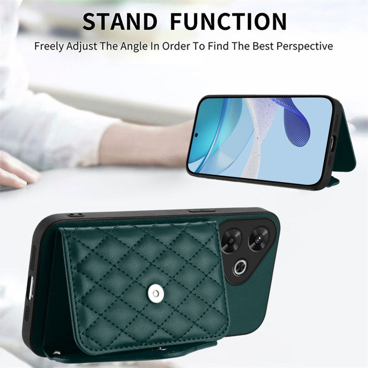 Rhombic Texture Card Bag RFID Phone Case with Long Lanyard, For Redmi Note 13R Pro / 13 4G, For Redmi Turbo 3, For Redmi Note 13 4G Global, For Redmi 13C 4G Global, For Xiaomi Redmi 12 4G, For Xiaomi Redmi Note 12S 4G, For Xiaomi Redmi Note 12 Turbo   ...