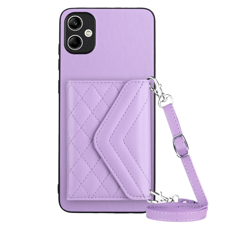 Rhombic Texture Card Bag RFID Phone Case with Long Lanyard, For Samsung Galaxy S23 5G, For Samsung Galaxy A14 5G, For Samsung Galaxy A04 4G, For Samsung Galaxy A13 5G / A04s, For Samsung Galaxy S20 FE, For Samsung Galaxy A23, For Samsung Galaxy A53 5G ...