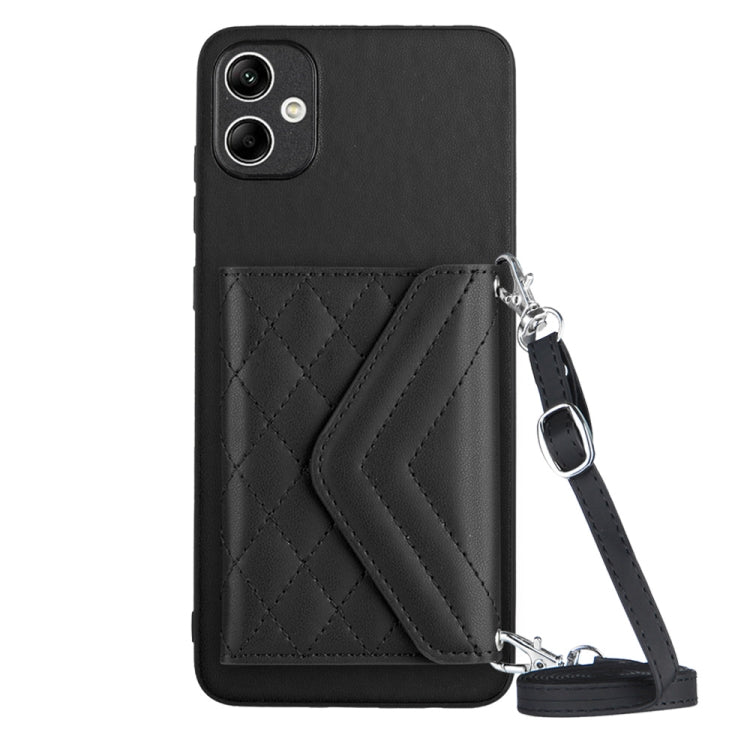Rhombic Texture Card Bag RFID Phone Case with Long Lanyard, For Samsung Galaxy A55, For Samsung Galaxy A35, For Samsung Galaxy S24 Ultra 5G, For Samsung Galaxy S24+ 5G, For Samsung Galaxy S24 5G, For Samsung Galaxy A15, For Samsung Galaxy A05 4G       ...