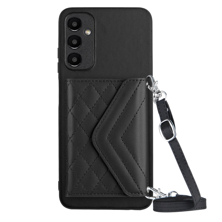 Rhombic Texture Card Bag RFID Phone Case with Long Lanyard, For Samsung Galaxy A55, For Samsung Galaxy A35, For Samsung Galaxy S24 Ultra 5G, For Samsung Galaxy S24+ 5G, For Samsung Galaxy S24 5G, For Samsung Galaxy A15, For Samsung Galaxy A05 4G       ...