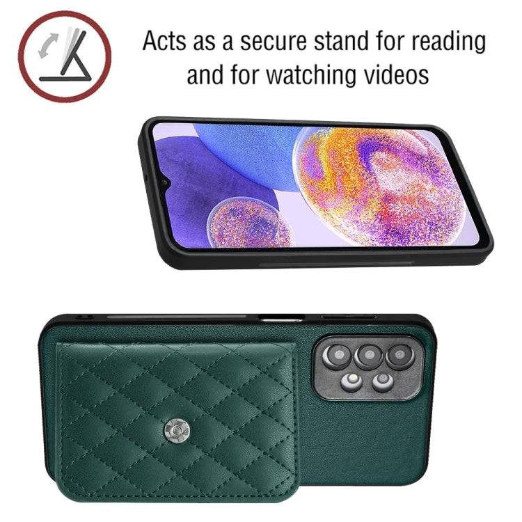 Rhombic Texture Card Bag RFID Phone Case with Long Lanyard, For Samsung Galaxy A13 4G, For Samsung Galaxy S22 Ultra 5G, For Samsung Galaxy S22+ 5G, For Samsung Galaxy S22 5G, For Samsung Galaxy S21 FE, For Samsung Galaxy A52, For Samsung Galaxy A12