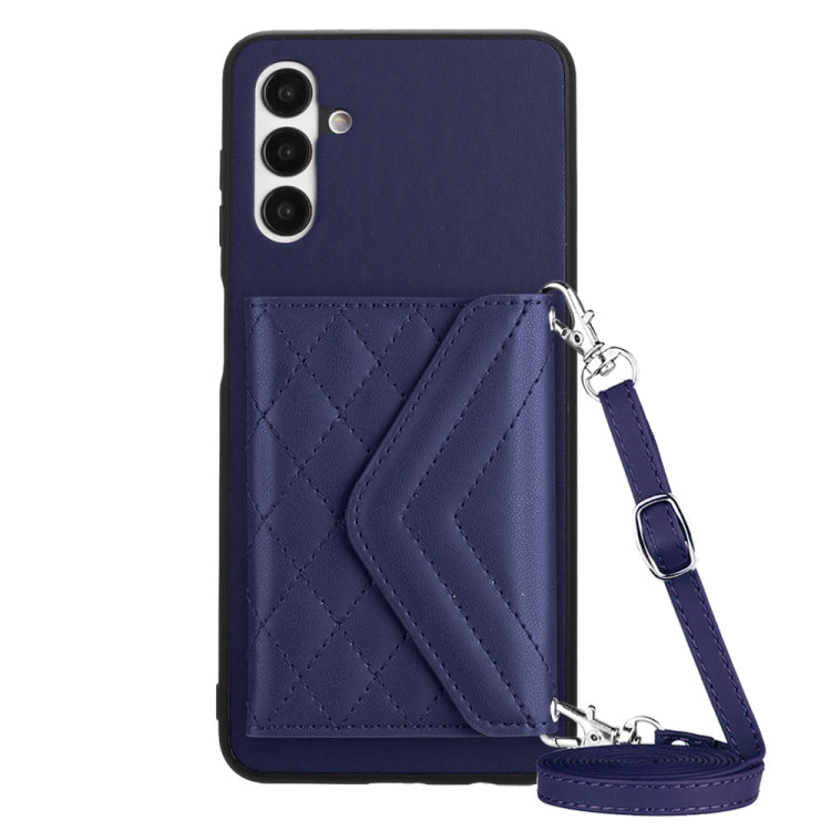 Rhombic Texture Card Bag RFID Phone Case with Long Lanyard, For Samsung Galaxy S23 5G, For Samsung Galaxy A14 5G, For Samsung Galaxy A04 4G, For Samsung Galaxy A13 5G / A04s, For Samsung Galaxy S20 FE, For Samsung Galaxy A23, For Samsung Galaxy A53 5G ...