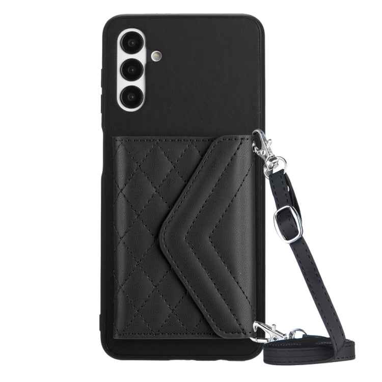 Rhombic Texture Card Bag RFID Phone Case with Long Lanyard, For Samsung Galaxy S23 5G, For Samsung Galaxy A14 5G, For Samsung Galaxy A04 4G, For Samsung Galaxy A13 5G / A04s, For Samsung Galaxy S20 FE, For Samsung Galaxy A23, For Samsung Galaxy A53 5G ...