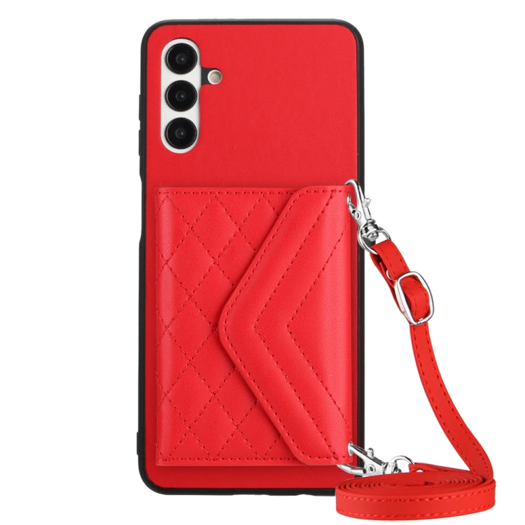 Rhombic Texture Card Bag RFID Phone Case with Long Lanyard, For Samsung Galaxy S23 5G, For Samsung Galaxy A14 5G, For Samsung Galaxy A04 4G, For Samsung Galaxy A13 5G / A04s, For Samsung Galaxy S20 FE, For Samsung Galaxy A23, For Samsung Galaxy A53 5G ...