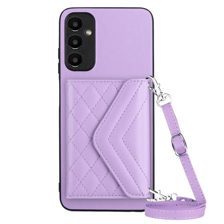 Rhombic Texture Card Bag RFID Phone Case with Long Lanyard, For Samsung Galaxy S23 5G, For Samsung Galaxy A14 5G, For Samsung Galaxy A04 4G, For Samsung Galaxy A13 5G / A04s, For Samsung Galaxy S20 FE, For Samsung Galaxy A23, For Samsung Galaxy A53 5G ...