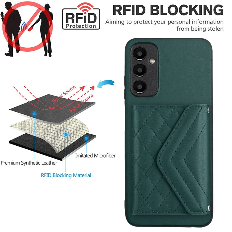 Rhombic Texture Card Bag RFID Phone Case with Long Lanyard, For Samsung Galaxy A25 5G, For Samsung Galaxy S23 FE 5G, For Samsung Galaxy A24 4G, For Samsung Galaxy A04e 4G / M04 4G, For Samsung Galaxy A34 5G, For Samsung Galaxy A54 5G                   ...
