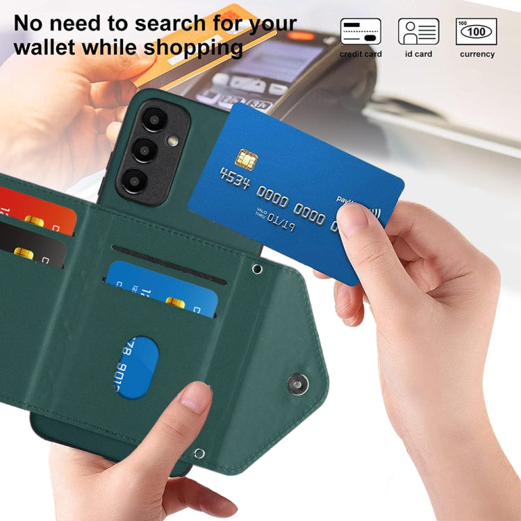 Rhombic Texture Card Bag RFID Phone Case with Long Lanyard, For Samsung Galaxy A25 5G, For Samsung Galaxy S23 FE 5G, For Samsung Galaxy A24 4G, For Samsung Galaxy A04e 4G / M04 4G, For Samsung Galaxy A34 5G, For Samsung Galaxy A54 5G                   ...