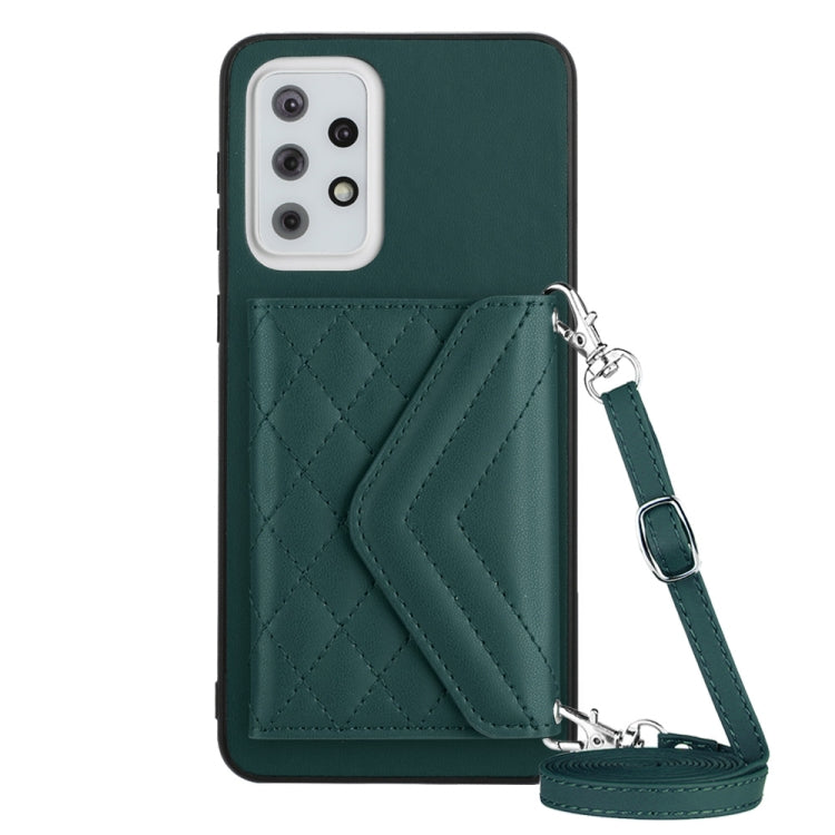 Rhombic Texture Card Bag RFID Phone Case with Long Lanyard, For Samsung Galaxy S23 5G, For Samsung Galaxy A14 5G, For Samsung Galaxy A04 4G, For Samsung Galaxy A13 5G / A04s, For Samsung Galaxy S20 FE, For Samsung Galaxy A23, For Samsung Galaxy A53 5G ...