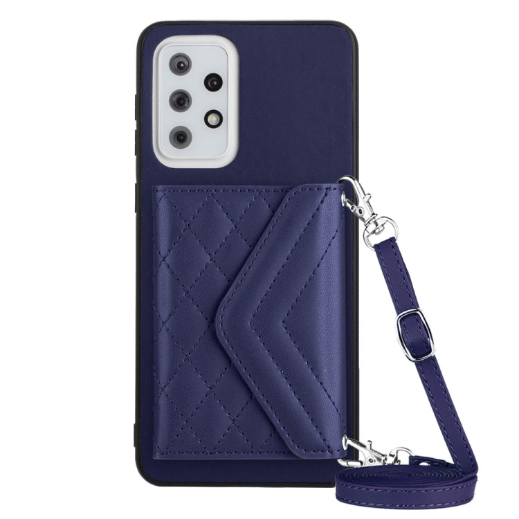 Rhombic Texture Card Bag RFID Phone Case with Long Lanyard, For Samsung Galaxy S23 5G, For Samsung Galaxy A14 5G, For Samsung Galaxy A04 4G, For Samsung Galaxy A13 5G / A04s, For Samsung Galaxy S20 FE, For Samsung Galaxy A23, For Samsung Galaxy A53 5G ...