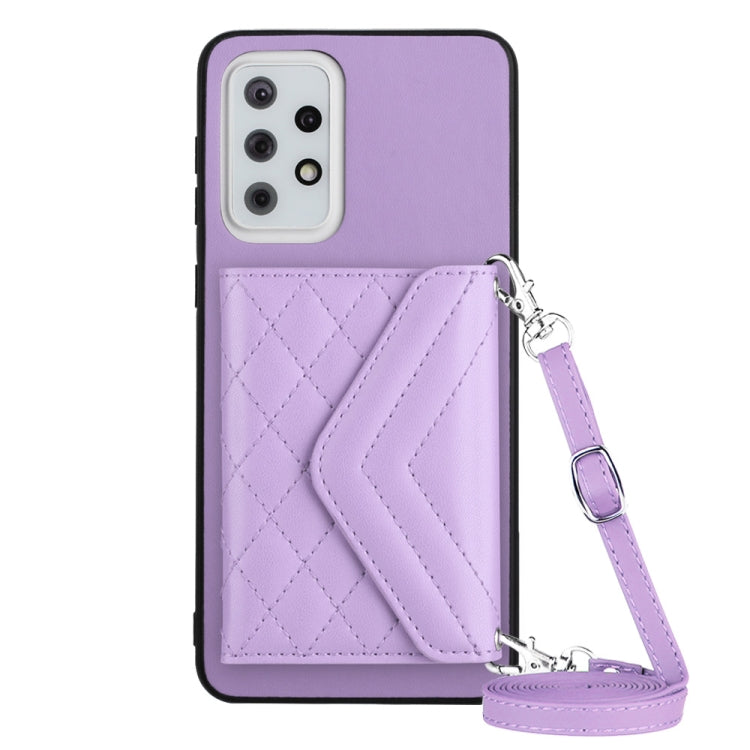 Rhombic Texture Card Bag RFID Phone Case with Long Lanyard, For Samsung Galaxy S23 5G, For Samsung Galaxy A14 5G, For Samsung Galaxy A04 4G, For Samsung Galaxy A13 5G / A04s, For Samsung Galaxy S20 FE, For Samsung Galaxy A23, For Samsung Galaxy A53 5G ...