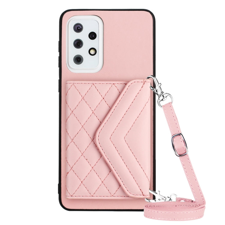 Rhombic Texture Card Bag RFID Phone Case with Long Lanyard, For Samsung Galaxy S23 5G, For Samsung Galaxy A14 5G, For Samsung Galaxy A04 4G, For Samsung Galaxy A13 5G / A04s, For Samsung Galaxy S20 FE, For Samsung Galaxy A23, For Samsung Galaxy A53 5G ...