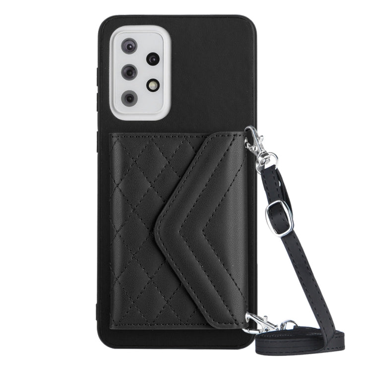 Rhombic Texture Card Bag RFID Phone Case with Long Lanyard, For Samsung Galaxy S23 5G, For Samsung Galaxy A14 5G, For Samsung Galaxy A04 4G, For Samsung Galaxy A13 5G / A04s, For Samsung Galaxy S20 FE, For Samsung Galaxy A23, For Samsung Galaxy A53 5G ...