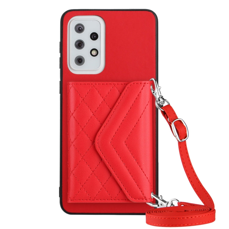 Rhombic Texture Card Bag RFID Phone Case with Long Lanyard, For Samsung Galaxy S23 5G, For Samsung Galaxy A14 5G, For Samsung Galaxy A04 4G, For Samsung Galaxy A13 5G / A04s, For Samsung Galaxy S20 FE, For Samsung Galaxy A23, For Samsung Galaxy A53 5G ...