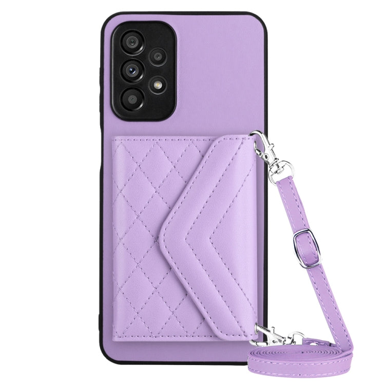 Rhombic Texture Card Bag RFID Phone Case with Long Lanyard, For Samsung Galaxy S23 5G, For Samsung Galaxy A14 5G, For Samsung Galaxy A04 4G, For Samsung Galaxy A13 5G / A04s, For Samsung Galaxy S20 FE, For Samsung Galaxy A23, For Samsung Galaxy A53 5G ...