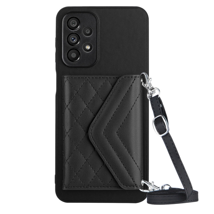 Rhombic Texture Card Bag RFID Phone Case with Long Lanyard, For Samsung Galaxy S23 5G, For Samsung Galaxy A14 5G, For Samsung Galaxy A04 4G, For Samsung Galaxy A13 5G / A04s, For Samsung Galaxy S20 FE, For Samsung Galaxy A23, For Samsung Galaxy A53 5G ...