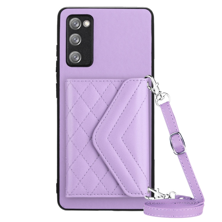 Rhombic Texture Card Bag RFID Phone Case with Long Lanyard, For Samsung Galaxy S23 5G, For Samsung Galaxy A14 5G, For Samsung Galaxy A04 4G, For Samsung Galaxy A13 5G / A04s, For Samsung Galaxy S20 FE, For Samsung Galaxy A23, For Samsung Galaxy A53 5G ...
