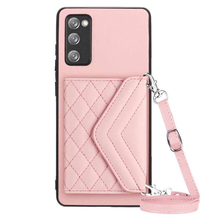 Rhombic Texture Card Bag RFID Phone Case with Long Lanyard, For Samsung Galaxy S23 5G, For Samsung Galaxy A14 5G, For Samsung Galaxy A04 4G, For Samsung Galaxy A13 5G / A04s, For Samsung Galaxy S20 FE, For Samsung Galaxy A23, For Samsung Galaxy A53 5G ...