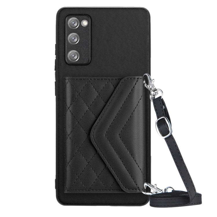 Rhombic Texture Card Bag RFID Phone Case with Long Lanyard, For Samsung Galaxy S23 5G, For Samsung Galaxy A14 5G, For Samsung Galaxy A04 4G, For Samsung Galaxy A13 5G / A04s, For Samsung Galaxy S20 FE, For Samsung Galaxy A23, For Samsung Galaxy A53 5G ...