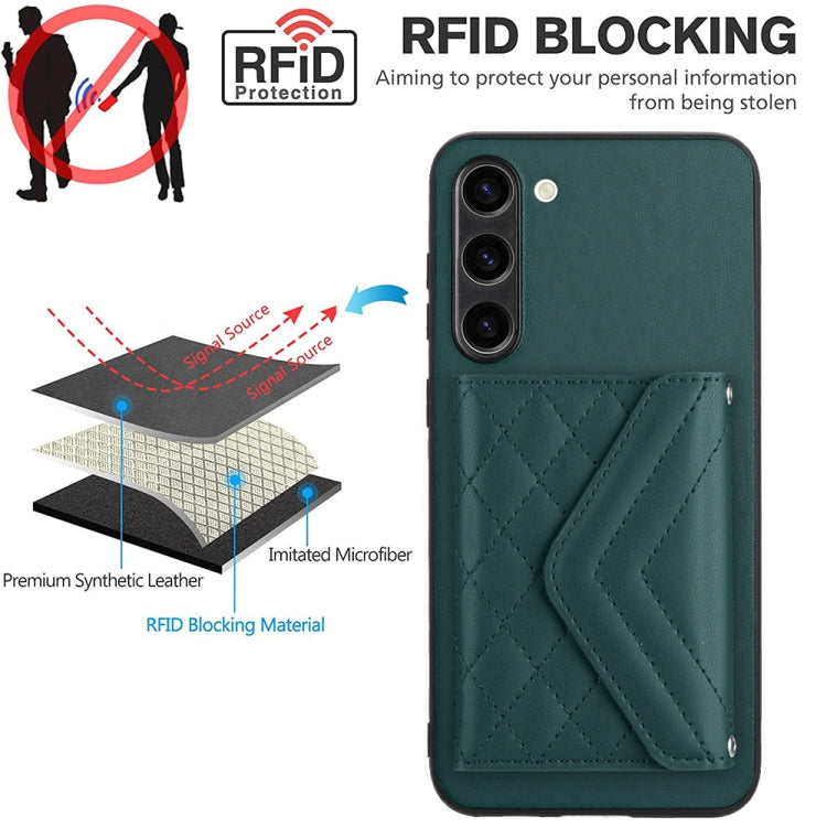 Rhombic Texture Card Bag RFID Phone Case with Long Lanyard, For Samsung Galaxy S23 5G, For Samsung Galaxy A14 5G, For Samsung Galaxy A04 4G, For Samsung Galaxy A13 5G / A04s, For Samsung Galaxy S20 FE, For Samsung Galaxy A23, For Samsung Galaxy A53 5G ...