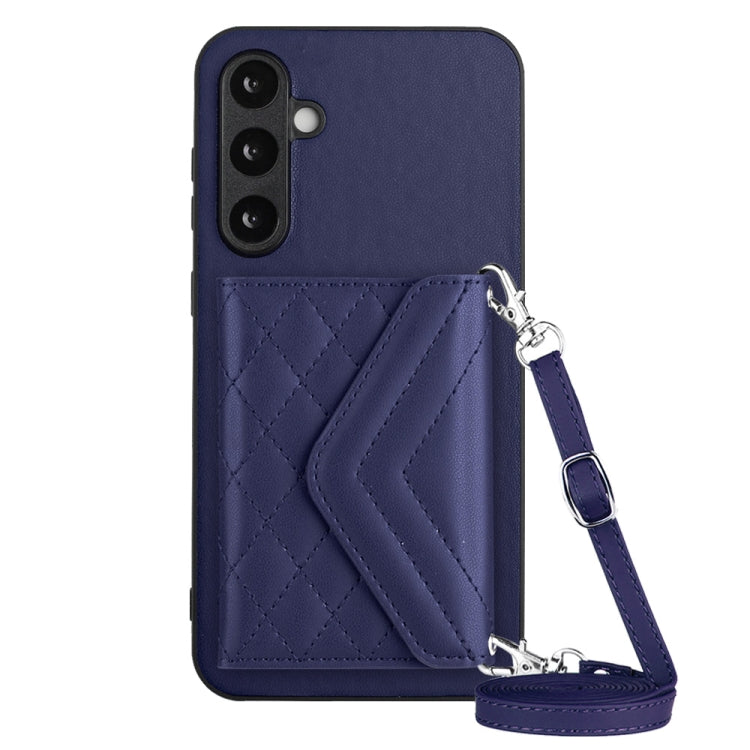 Rhombic Texture Card Bag RFID Phone Case with Long Lanyard, For Samsung Galaxy A25 5G, For Samsung Galaxy S23 FE 5G, For Samsung Galaxy A24 4G, For Samsung Galaxy A04e 4G / M04 4G, For Samsung Galaxy A34 5G, For Samsung Galaxy A54 5G                   ...