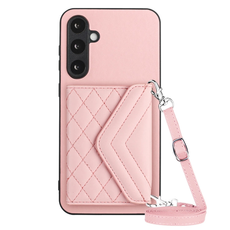 Rhombic Texture Card Bag RFID Phone Case with Long Lanyard, For Samsung Galaxy A25 5G, For Samsung Galaxy S23 FE 5G, For Samsung Galaxy A24 4G, For Samsung Galaxy A04e 4G / M04 4G, For Samsung Galaxy A34 5G, For Samsung Galaxy A54 5G                   ...
