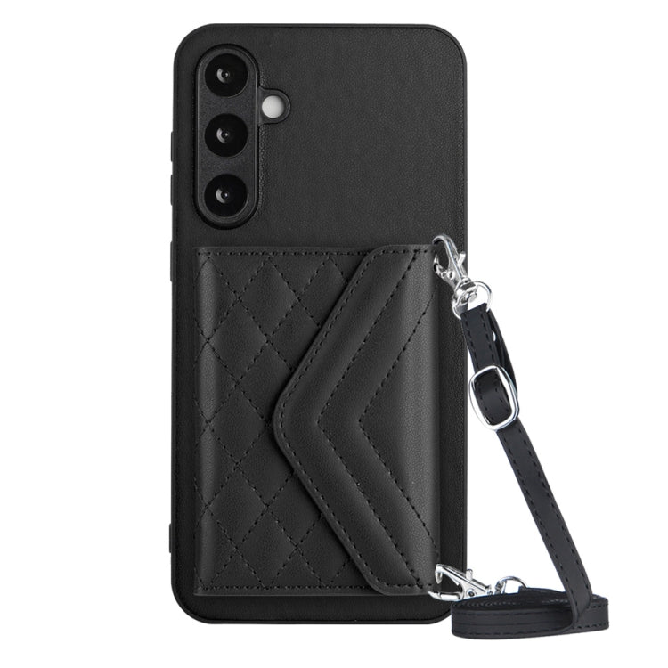 Rhombic Texture Card Bag RFID Phone Case with Long Lanyard, For Samsung Galaxy A25 5G, For Samsung Galaxy S23 FE 5G, For Samsung Galaxy A24 4G, For Samsung Galaxy A04e 4G / M04 4G, For Samsung Galaxy A34 5G, For Samsung Galaxy A54 5G                   ...