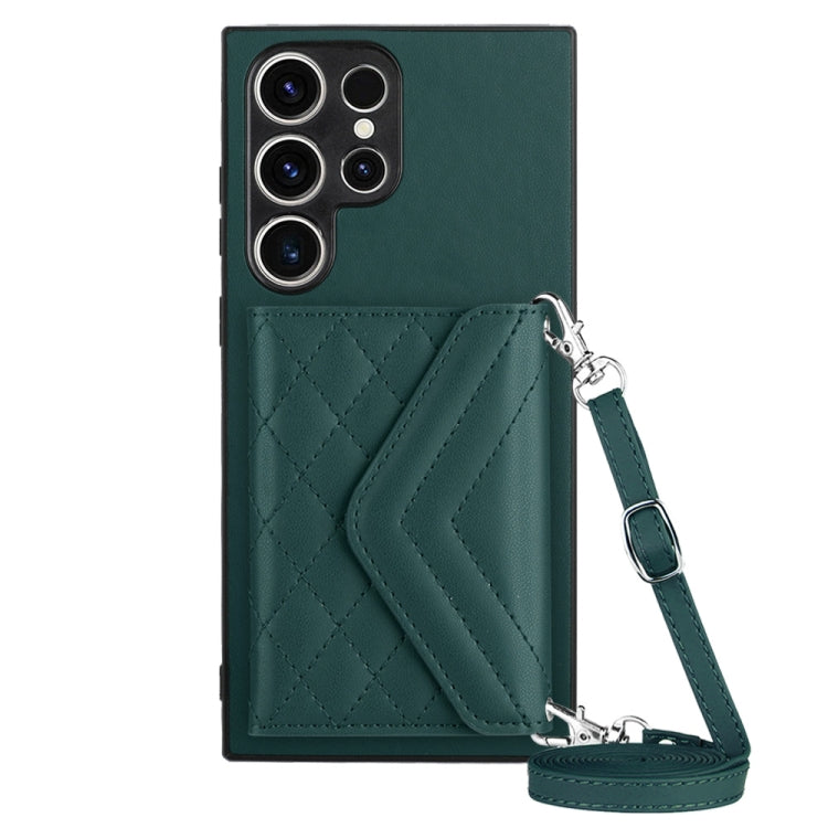 Rhombic Texture Card Bag RFID Phone Case with Long Lanyard, For Samsung Galaxy A25 5G, For Samsung Galaxy S23 FE 5G, For Samsung Galaxy A24 4G, For Samsung Galaxy A04e 4G / M04 4G, For Samsung Galaxy A34 5G, For Samsung Galaxy A54 5G                   ...