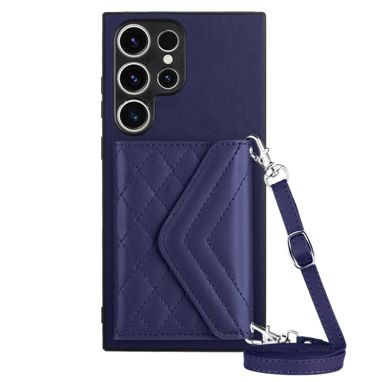 Rhombic Texture Card Bag RFID Phone Case with Long Lanyard, For Samsung Galaxy A25 5G, For Samsung Galaxy S23 FE 5G, For Samsung Galaxy A24 4G, For Samsung Galaxy A04e 4G / M04 4G, For Samsung Galaxy A34 5G, For Samsung Galaxy A54 5G                   ...